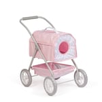 JC Toys Chariot de Promenade pour Animaux de Compagnie avec Panier Amovible pour poupées et Peluches jusqu'à 51 cm, idéal pour Jouer et se Promener, Rose, Collection Florale, conçu par Berenguer, +3