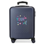 Roll Road Be yourself Blue Cabin Suitcase 38 x 55 x 20 cm Rigid ABS Combination Lock 34 Litre 2.6 kg 4 Double Wheels Hand Luggage