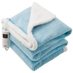 Electric Heated Throw Fleece Reversible Blanket 160 X 130cm