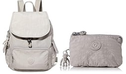 Kipling City Pack S Women's Backpack Handbag, Grey Grey, One Size Women's Creativity S Pouches/Cases, Grey Grey, 4x14.5x9.5 cm