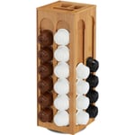 Distributeur capsule Dolce Gusto, rotatif, porte capsules Dolce Gusto, bambou, hlp: 40,5x14x14 cm, nature - Relaxdays