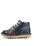 Kickers Kick Hi Zip Boot - Navy, Navy, Size 1 Older