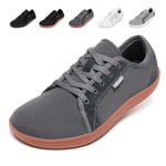 Chaussures Pieds Nus Homme Femme Trail Running Minimalistes Barefoot Shoes à Zéro Drop Orteil Pieds Larges Antidérapant Chaussures Baskets Marche Trekking Sport Sneakers Unisex Gris foncé EU37