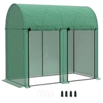 Outsunny Serre de Jardin 2 m² Serre à tomates 2 x 1 x 1,78 m 2 Portes zippées enroulables Acier PE Haute densité 140 g/m² Anti-UV Vert