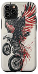 Coque pour iPhone 11 Pro Fierce Eagle Roue Moto Biker Patriotisme