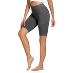 Libella Short de Cyclisme Legging Court Femme Short Taille Haute en Coton Opaque Short de Sport d'été Gris 4165 L