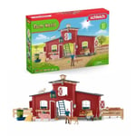 Figurines Animaux de la Ferme avec Accessoires - Coffret Ranch Américain Schleich de 92 Pièces avec Vache, Cheval Schleich, Cochon