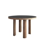 Friends & Founders - Quarter Table Round 120 Black Laminate Natural Oak - Spisebord - Ida Linea Hildebrand - Beige - Tre