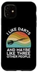 iPhone 11 I Like Darts Cricket Dart 501 Beer Retro Funny Throwing Game Case