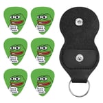 Kit d'accessoires de guitare Pepe The Frog avec porte-clés en cuir pour guitare électrique, basse, ukulélé