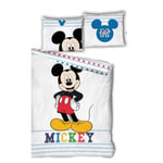 Parure Housse de couette enfant en coton MICKEY blanc 140x200 cm