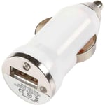 Chargeur de voiture - Prise USB allume cigare - Universel - Blanc - 12V 1A