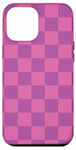 Coque pour iPhone 12 Pro Max Rose, violet, motif damier, carreaux