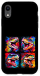 Coque pour iPhone XR Dinosaure T Rex Pop Art Dessin Coloré Peinture