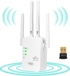 Repetiteur WiFi Puissant sans Fil Repeteur Amplificateur Répéteur Extender Repeater Repartiteur Relais Mur Épais +Dongle Bluetooth Booster 5Ghz &2.4Ghz Longue Portée Ampli Recepteur Ethernet .[Y258]