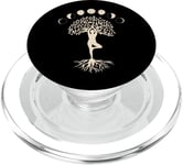 Phase de la lune Arbre de vie Arbre de vie Pose Yoga Femme Biohacker PopSockets PopGrip pour MagSafe