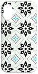 iPhone 16 Plus Green Mint Black Dotted Flower Moroccan Mosaic Tile Patterns Case