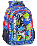 Julian Ross Champions Football Sac à Dos Scolaire pour Enfants, Cartable Garçon, CP, CE1, CE2, 33x15x43 cm, Ergonomique, 3 Compartiments, Bretelles rembourrées, Poignée, Intérieur Doublé