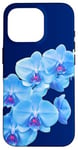 Coque pour iPhone 16 Pro Magnifique orchidée phalaenopsis bleue en forme d'orchidée mania