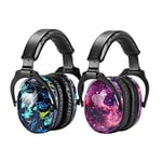 ZOHAN 030 Casque Anti Bruit Enfant Lot de 2, Protection Auditive confortable, Casque Kids Anti Bruit Facilement Réglable Pliable (Galaxie et Graffiti)