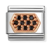 Nomination Composable Classic Pave classic rose gold cz Black hexagon 430312/05