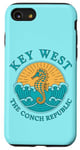 Coque pour iPhone SE (2020) / 7 / 8 Motif d'hippocampe de la République de Key West Conch