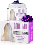 Purple Hair Mask for Blonde, Platinum and Silver Hair - B Uniq Blue Masque to Re