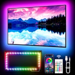 KANTUTOE Ruban LED TV, 3M TV LED pour 32"- 45" TV, musique sync Bluetooth app et télécommande TV LED Strip USB alimenté pour chambre/jeux