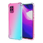 MISKQ case for Xiaomi Mi 10 Lite 5G/Xiaomi Mi 10 Youth 5G, Phone Cover Shockproof, Rreinforced Corner, Silicone soft anti-fall TPU mobile phone case(Pink/green)