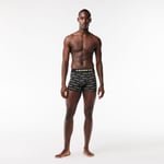 Lot de 3 boxers courts homme Lacoste imprimés en microfibre Taille XL Gris Fonce/jaune Fluo/noir