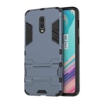 Mipcase Rugged Protective Back Cover for OnePlus 7/6T, Multifunctional Trible Layer Phone Case Slim Cover Rigid PC Shell + soft Rubber TPU Bumper + Elastic Air Bag with Invisible Support (Navy)