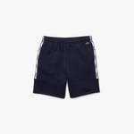 Lacoste Mens Branded Bands Soft Cotton Shorts in Blue material_cotton - Size Large