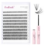 DIY Lash Extension Kit Individual Lashes 30P 0.07D Curl 8-16mm Clusters Lash Bond and Seal, Clusters Lash Glue Remover and Eyelash Tweezers for Eyelash Extensions