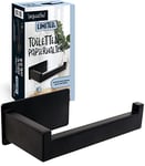 aquaSu® 87054 2 Porte-Rouleau de Papier Toilette en Acier Inoxydable avec adhésif 3M Noir 140 mm