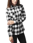 Urban Classics Women's Ladies Checked Flanell Shirt, Mehrfarbig (blk/wht 50), Large