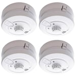 4 x Deta 1171 Combined Optical Smoke & Heat Alarms Mains Lithium Battery Back Up