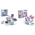 Watercolour Studio & Airbrush Plush Unicorn, Decorate Over + Over, 4 Wash-Off Chalk Pens, Battery Powered Airbrush, 100+ Sticker Stencils. For Ages 6+, White