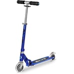 Micro | Trottinette Enfant LED Sprite | Trottinette compacte et Pliable | Apprentissage de l'équilibre | 2 Roues | 5+ Ans | Bleu Saphir