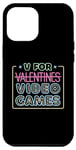 Coque pour iPhone 12 Pro Max V est pour les jeux vidéo, la Saint-Valentin, Funny Gamer, pour hommes et garçons