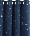 Deconovo Eyelet Curtains, Blackout Curtains 46 x 54 InchWidth x Length, Gold for