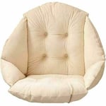 40 40 48cm Coussin de Chaise avec Dossier siège Coquille Fauteuil Velours Douillet Elastique Impermeable pour Chaise en Rotin Paille Jardin Beige