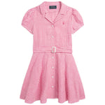 Ralph Lauren Rutig Skjortklänning Belmont Pink | Rosa | 140-142 cm