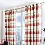 Fusion - Balmoral Check - Curtains, 168 x 183cm, Ruby