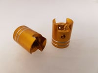 POSH - Bicycle/Motorbike/Car Tyre valve caps - Gold Piston 2pkt