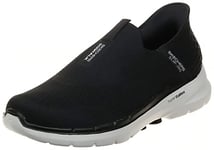 Skechers Homme Gowalk 6 Slip-ins – Chaussures de Marche athlétiques à Enfiler | Baskets décontractées avec Mousse à mémoire de Forme, Noir/Blanc, 41 EU