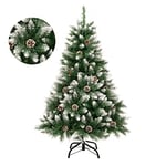 GIGALUMI Sapin de Noël, 120cm Arbre de Noël Vert avec Pomme de Sapin pour la Décoration de Noël, Sapin Artificiel avec Pied en métal