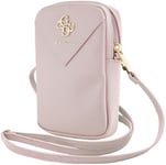 Guess 4G Zip Triangle Universal Wallet Phone Bag With Strap Pink - GUWBZPGSTEGP