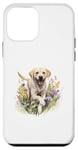 Coque pour iPhone 12 mini Labrador Retriever Floral Wildflower Dog