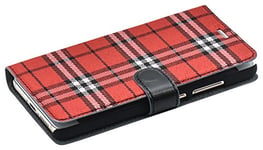 Tellur Housse en Textile/Synthétique de polymère pour Huawei P9 Lite Plaid Print (Rouge/Noir)