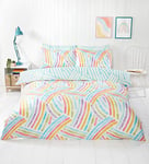 Rapport Home Microfibre Multicoloured Art Duvet Cover Set Kingsize Bedding